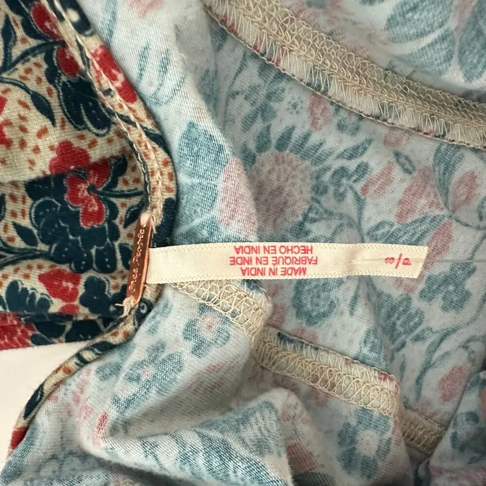 Free People Melanie Long Sleeve Top Floral Cotton Cottagecore Romantic Small NWT
